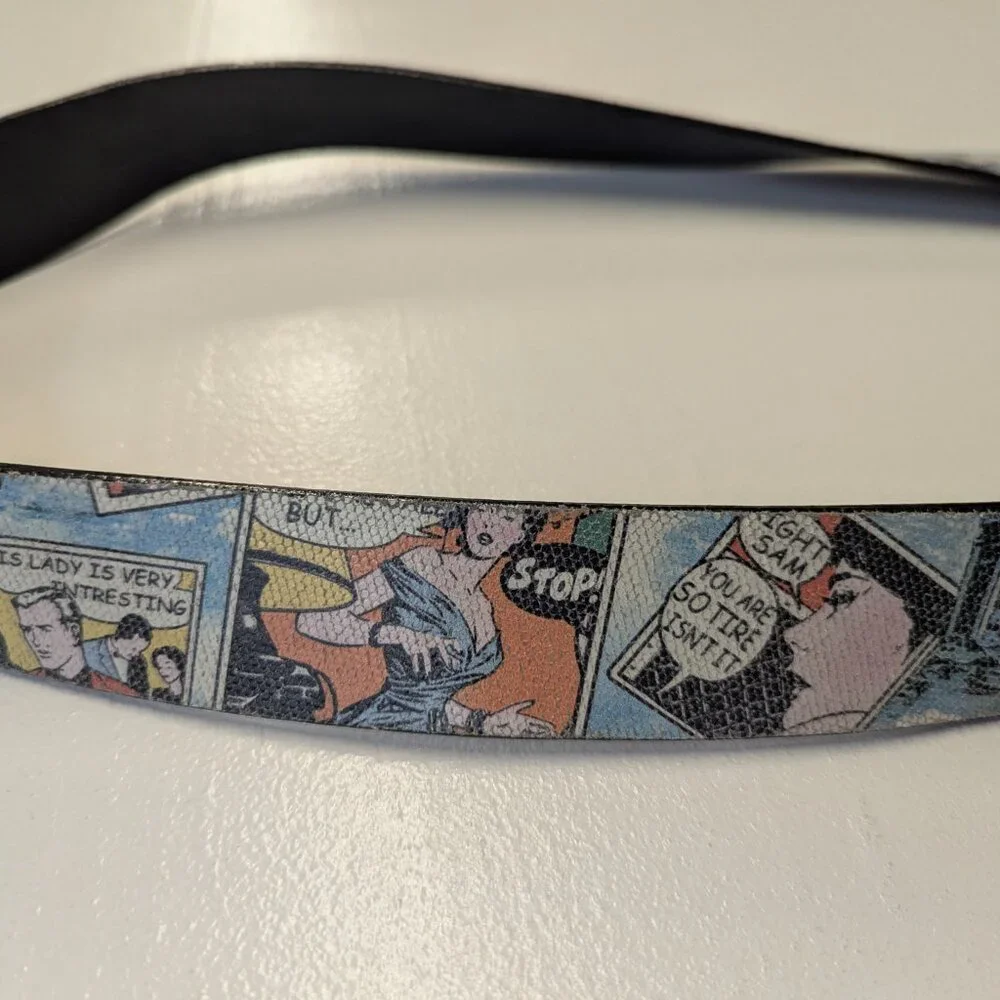 WCM New York Genuine Leather Size Medium Comic Strip Belt